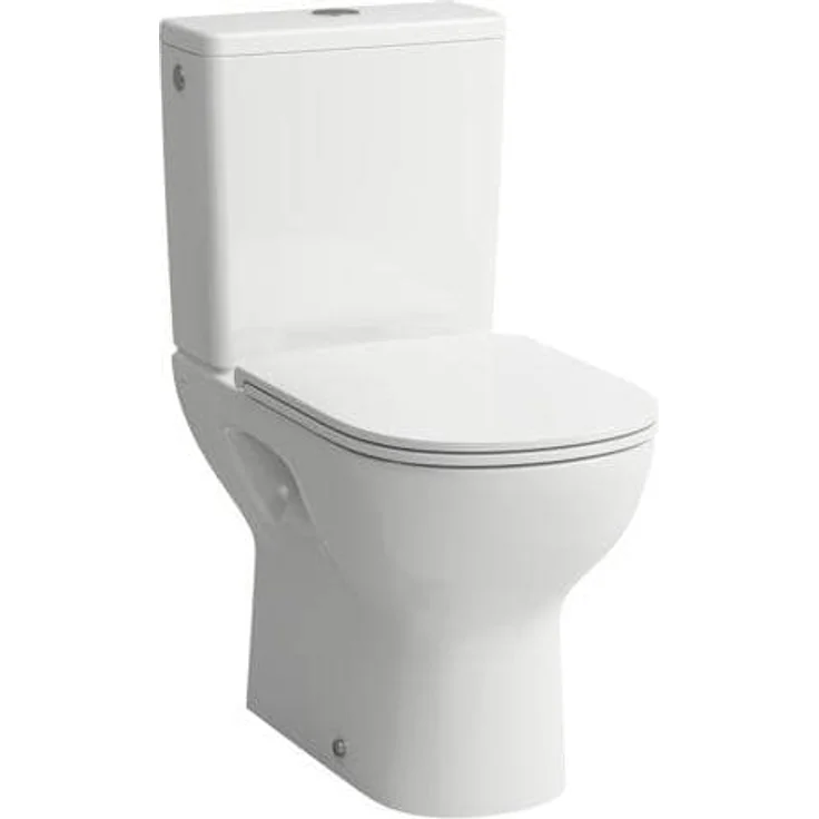 Laufen Toilette + Bidet Stand-WC Kombination LUA tief 360x650mm weiß - Spülrandlos, 4,5/3 l Spülung, waagerechter Abgang – Bild 1