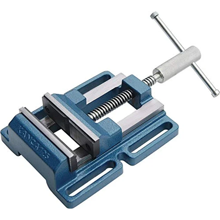 KANCA Bohrmaschinenschraubstock, Backenbreite 80 mm, Spezialguss mit Horizontal- und Vertikalprisma für Rundmaterial – Bild 2