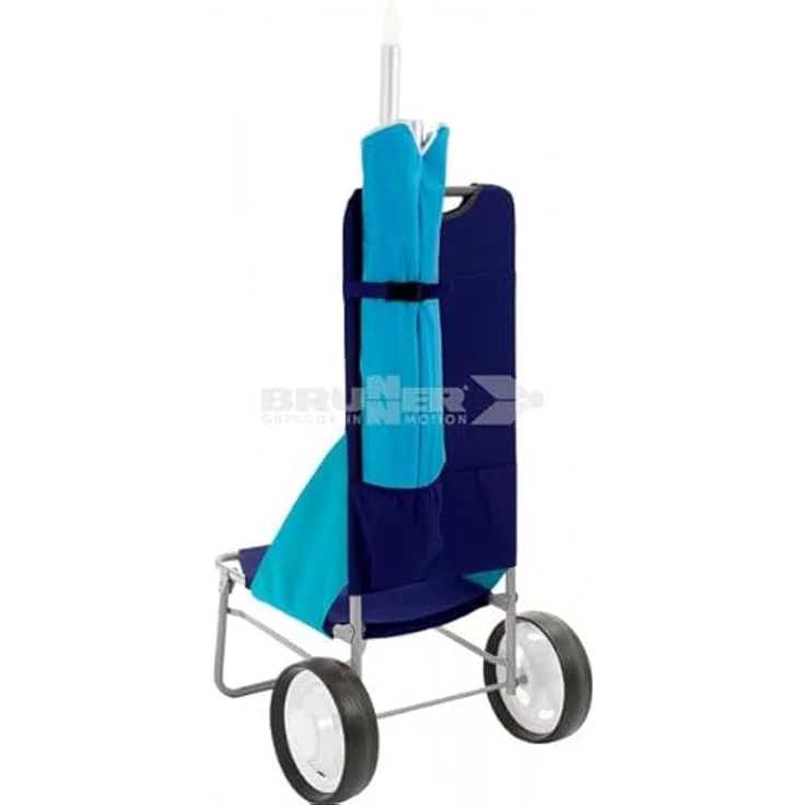 Brunner Beach Cart Transportwagen, multifunktional klappbar aus pulverbeschichtetem Stahl, mit extra breiten ausziehbaren Rädern, blau – Bild 5