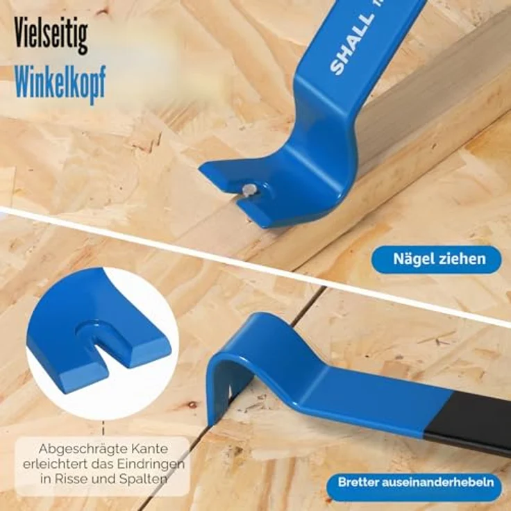 SHALL 4-teiliges flaches Brecheisen-Set, geschmiedeter Kohlenstoffstahl, 5,5" bis 15" für Heimwerkerprojekte – Bild 4