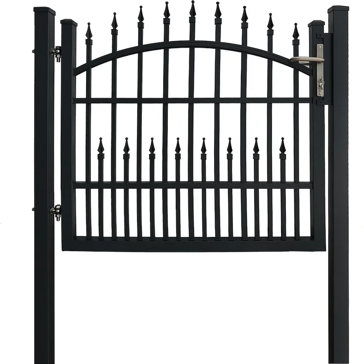 JUNGELMAR Einzeltor Avignon mit Pfosten 1200x1075mm, dekoratives Aluminium-Gartentor mit korrosionsbeständiger Beschichtung
