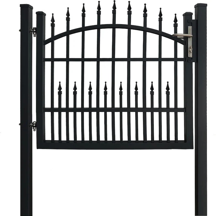 JUNGELMAR Einzeltor Avignon mit Pfosten 1200x1075mm, dekoratives Aluminium-Gartentor mit korrosionsbeständiger Beschichtung