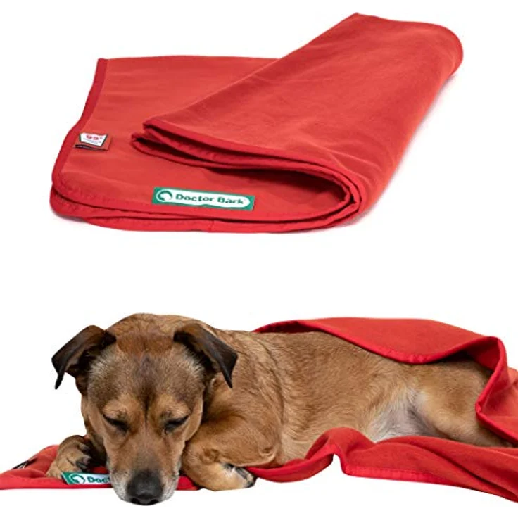 Doctor Bark | kuschelige Hundedecke waschbar bis 95°C, hygienische, weiche Fleecedecke für Sofa und Hundebett, Flauschige Haustierdecke - Made in Germany (L - 120x90 cm/Rot) – Bild 1