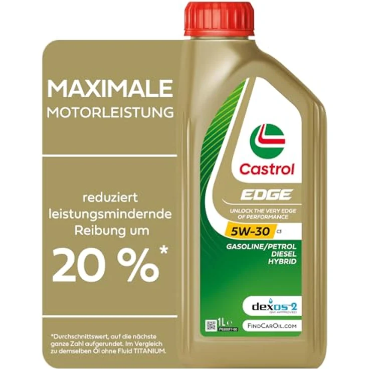 Castrol Motoröl EDGE 5W-30 C3, 1L Synthesetechnologie mit Fluid-TITANIUM für optimalen Motorschutz – Bild 1