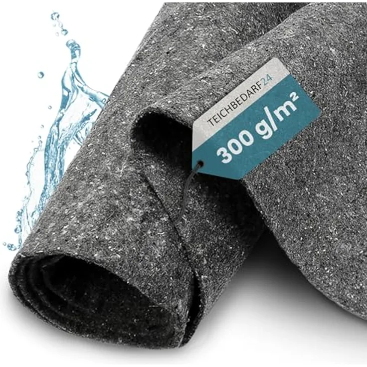 TeichVision Teichvlies 300g, Schutzvlies für Teich & Pool 5m x 2m, witterungsbeständig in grau