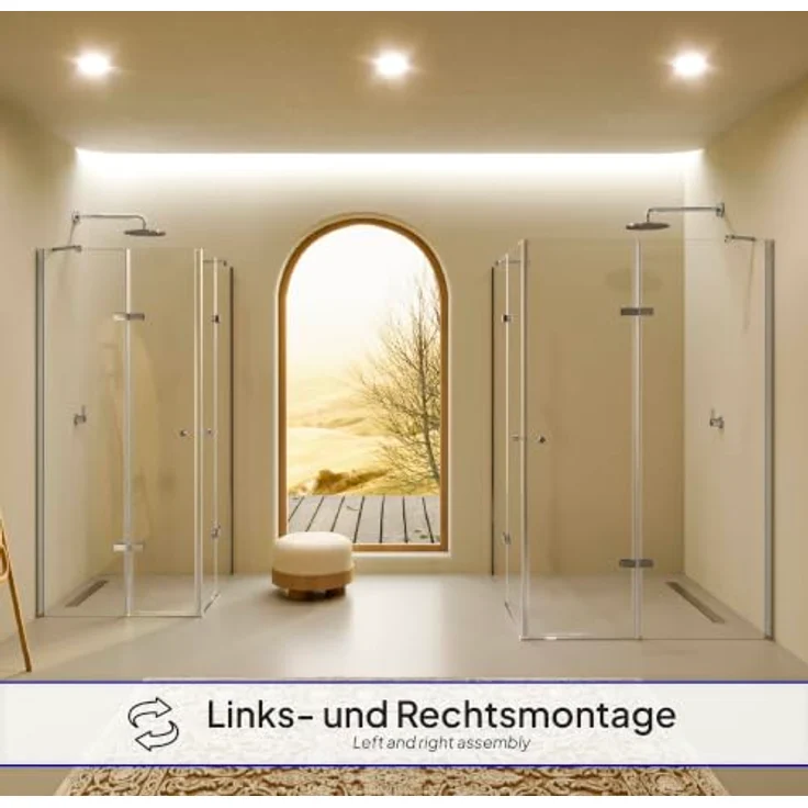 i-flair Eck-Duschkabine DK19, 75x85x180 cm, 6 mm Sicherheitsglas mit Nanobeschichtung und verchromten Türgriffen – Bild 5