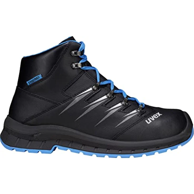 Uvex 2 Trend Sicherheitsstiefel S3, sportlicher Schnürschuh aus wasserabweisendem Glattleder, Größe 44 mit Stahlkappe und rutschhemmender Sohle – Bild 6