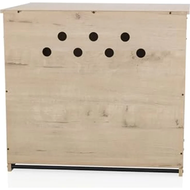 hjh LIVING Kitty Pawbox 1, Hundebett + Katzenbett im Landhausstil mit stabilem MDF-Material, integrierten Belüftungslöchern und Kratzbrett – Bild 5