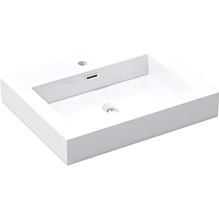 doporro 60x48x10cm Aufsatzwaschbecken Weiß Colossum18 mineralguss Gussmarmor Waschbecken Waschtisch