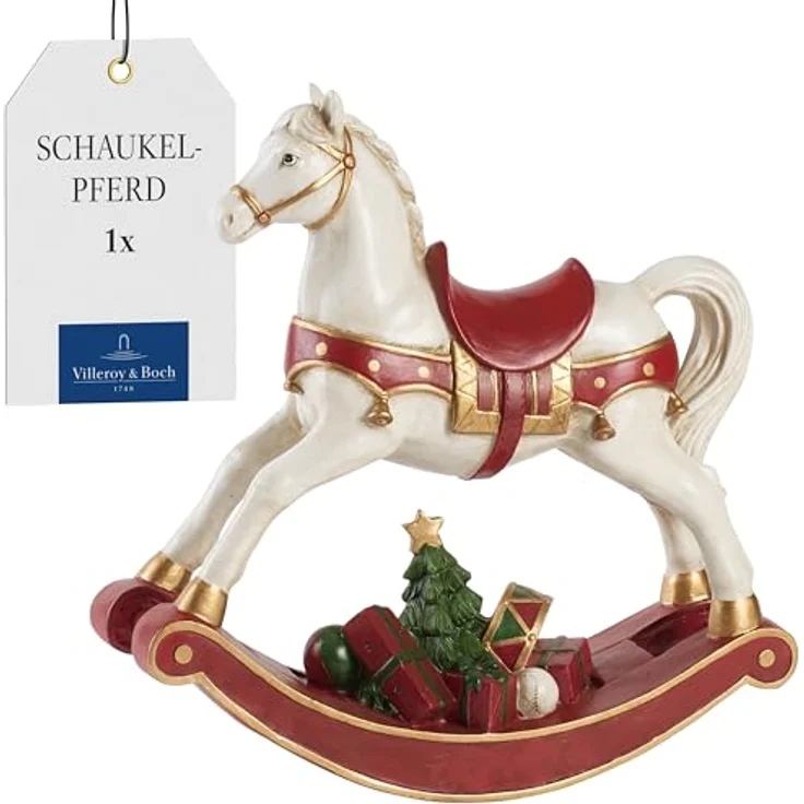 Winter Collage Accessoires Schaukelpferd XL, bunt, 32,8 x 10,8 x 32,5 cm – Bild 2