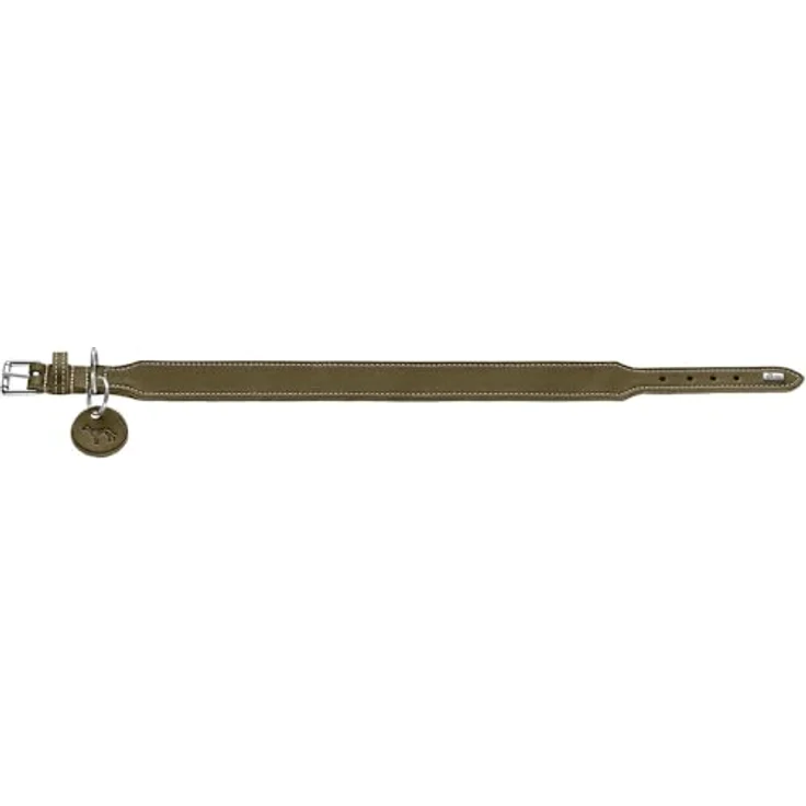 HUNTER Halsband Aalborg Extrabreit Oliv, Größe 40 - Strapazierfähiges Softleder, extra breit, Made in Germany – Bild 2