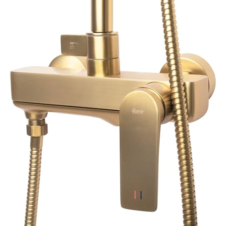 wohnwerk.idee Duschsystem Avalon, Regendusche mit Wannenauslauf, Gold Matt Schwarz Grau Kupfer, modernes Komplettset für stilvolle Badezimmer – Bild 6