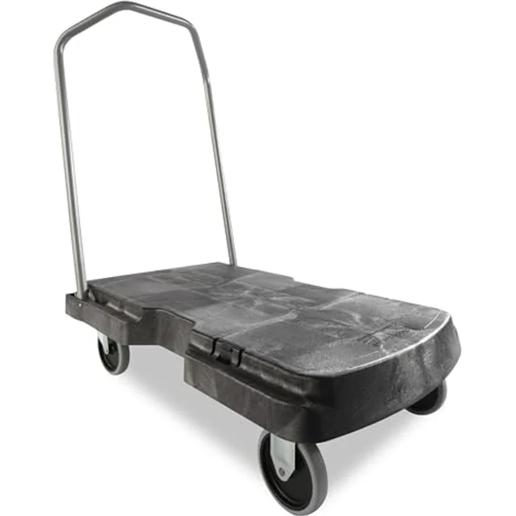 Rubbermaid Triple Rollwagen, Transportwagen Schwarz-Grau mit 3-Punkt Griff für optimale Bedienung – Bild 2