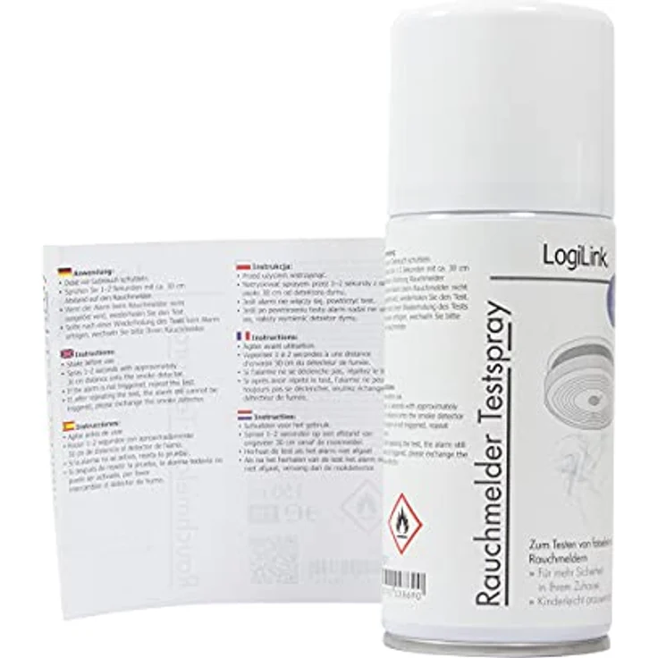 LogiLink Rauchmelder Test-Spray, 150 ml, RP0011 – Bild 4