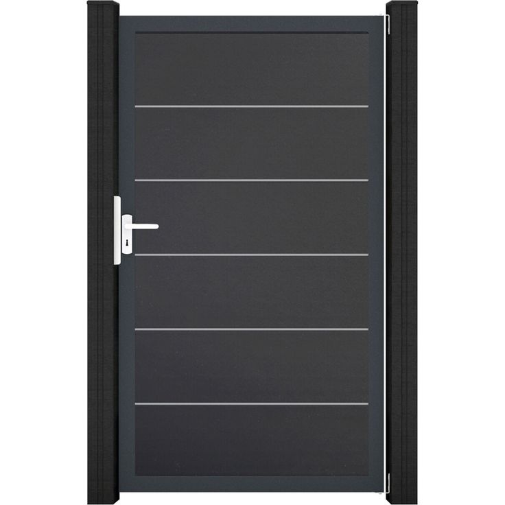 GroJa Einzeltor 'BasicLine Premium', Universaltor DIN anthrazit/anthrazit, 100 x 180 cm, hochwertige Kunststoffkonstruktion, einfache Montage, made in Germany