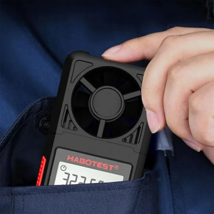 Habotest HT605, Digital Anemometer mit 8-flügeliger Messmühle, Windgeschwindigkeits- und Temperaturmessung – Bild 5