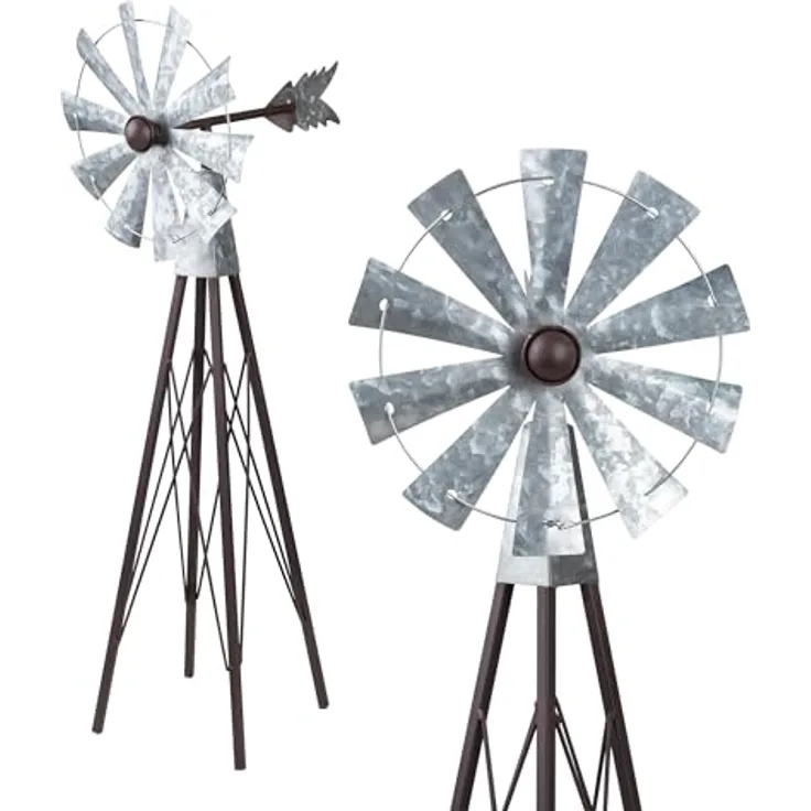 Alpine Corporation JUM368 Gartenstecker, Metall, Windspiel, bronzefarben und silberfarben