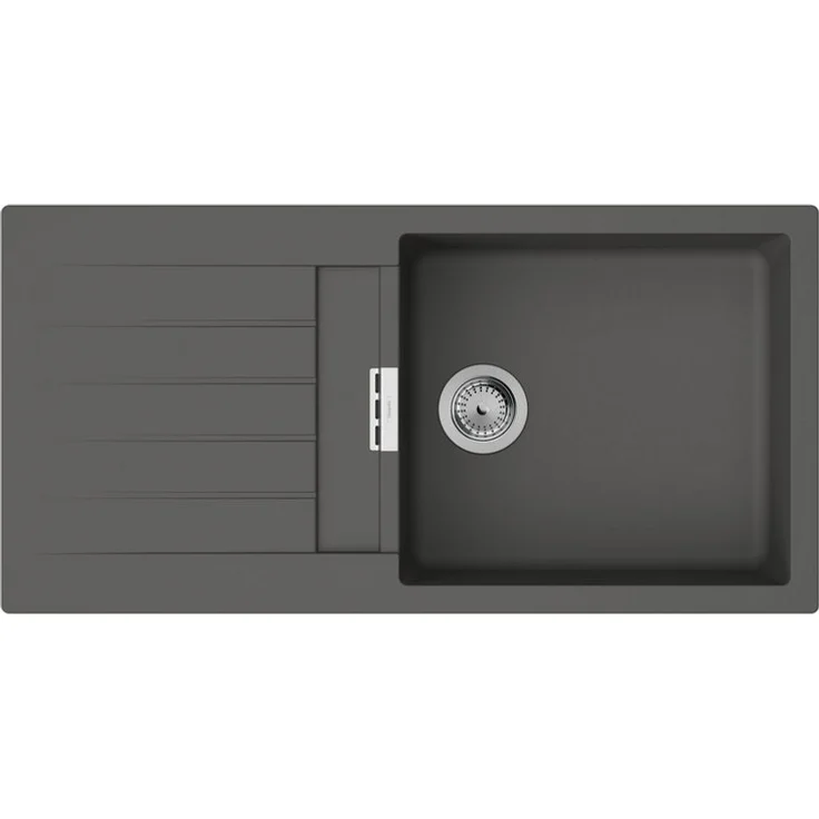 hansgrohe Einbauspüle S52 S520-F480 mit automatischer Ablaufgarnitur, Steingrau