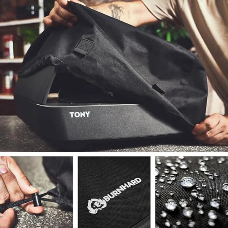 BURNHARD Transport-Tasche für Tony Gas-Pizzaofen, wetterbeständig, wasserabweisend, mit Tragegriffen und Gasschlauch-Fixierung – Bild 3