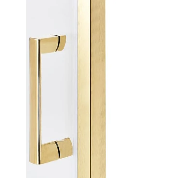 BELIANI Duschkabine Gold, Sicherheitsglas mit verchromtem Aluminiumrahmen und Magnetschloss, Einzeltür 90x90x185cm, modernes elegantes Design – Bild 6