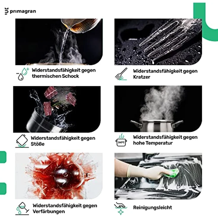 Primagran Spülbecken 1 Becken Mailand, Weiß 62x50cm - Hitzebeständig, schmutzabweisend, 35 Jahre Garantie – Bild 4