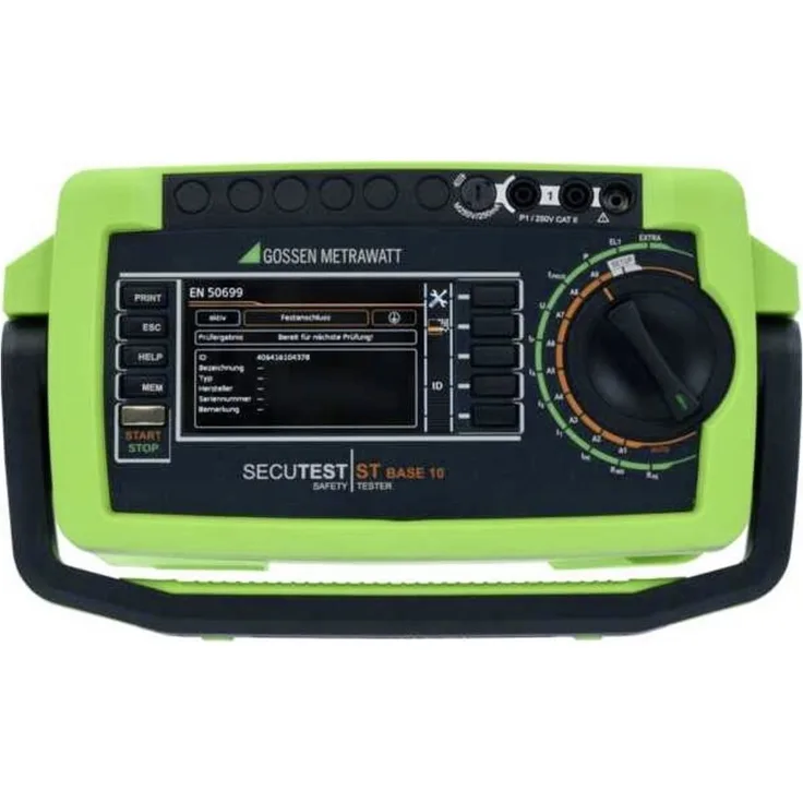 Gossen Metrawatt SECUTEST LEMONGREEN, Gerätetester-Set kalibriert (DAkk) - Spannungsprüfer mit vorkonfigurierten Prüfsequenzen und umfangreichem Datenverwaltungssystem, brillantes TFT-Farbdisplay