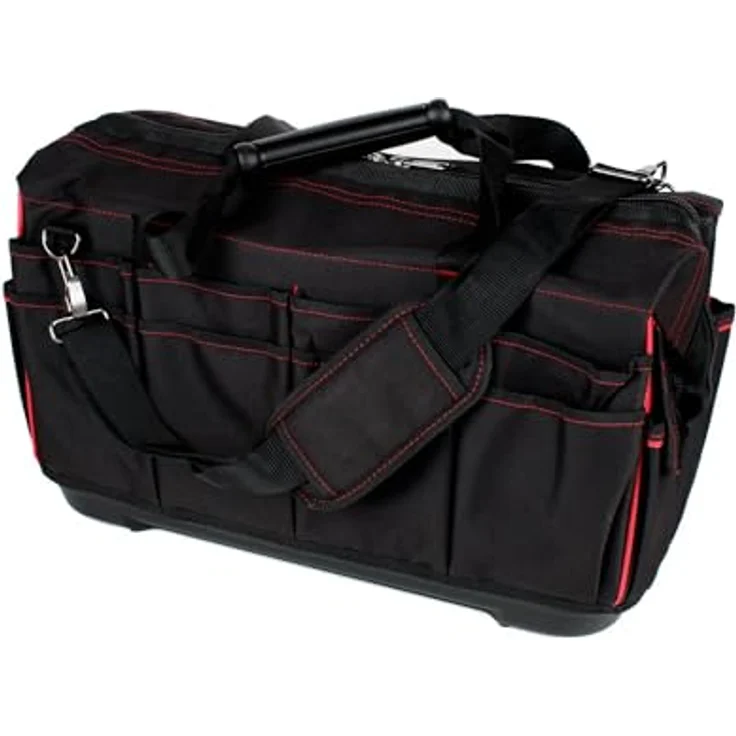 Mephisto Werkzeugtasche "Echo", Schultertasche aus 600D Polyester, wasserdicht, 27L, schwarz/rot, Traglast 30 KG, ergonomischer Tragegriff – Bild 2