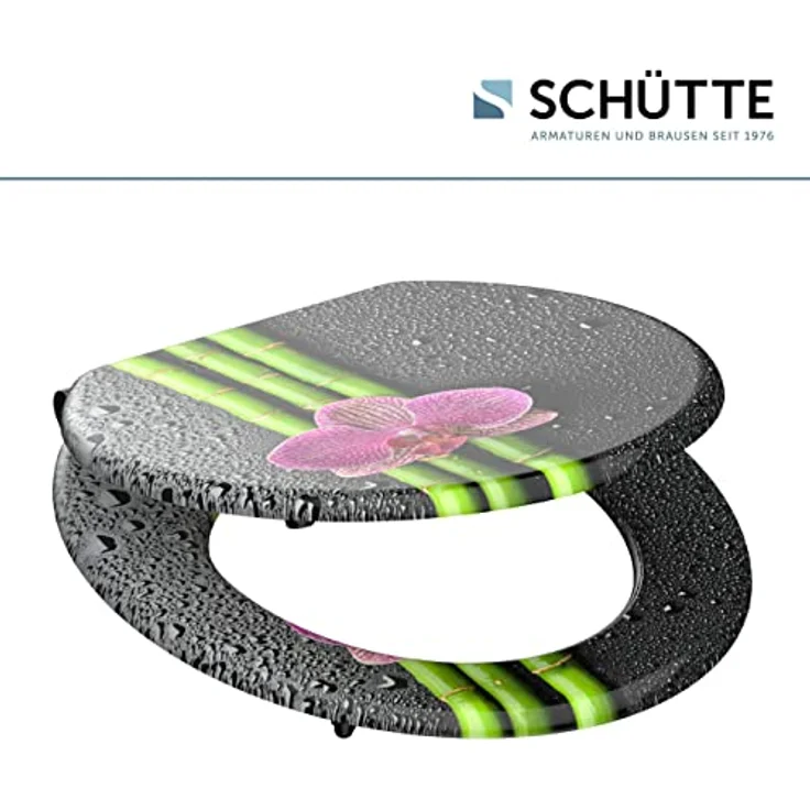 Schütte WC-Sitz Asia Holzkern mit Absenkautomatik, dreiseitig bedruckt, bruchsicher und kratzfest, einfache Montage – Bild 4