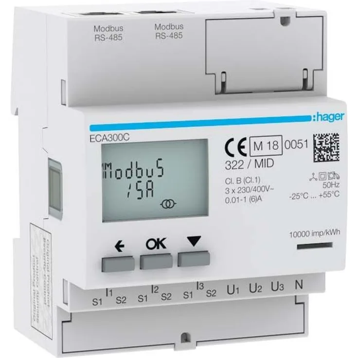 HAGER Energiezähler 3phasig ECA300C