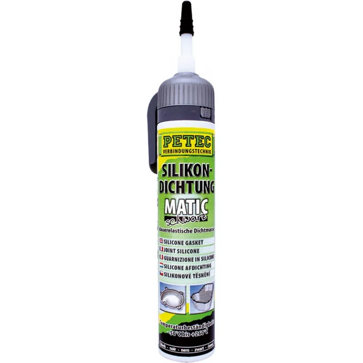 Petec 97720 Silikondichtung MATIC schwarz - 200ml - 1 Komponenten - dauerelastisch