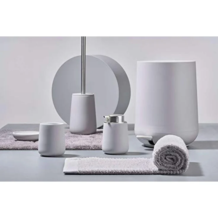 Zone Denmark Nova Toilettenbürste, Klobürste aus Porzellan und Edelstahl, WC Bürste mit Bürstenhalter, Soft-Touch-Beschichtung, Durchm. 10,3 cm, Höhe 37 cm, Soft Grey – Bild 2