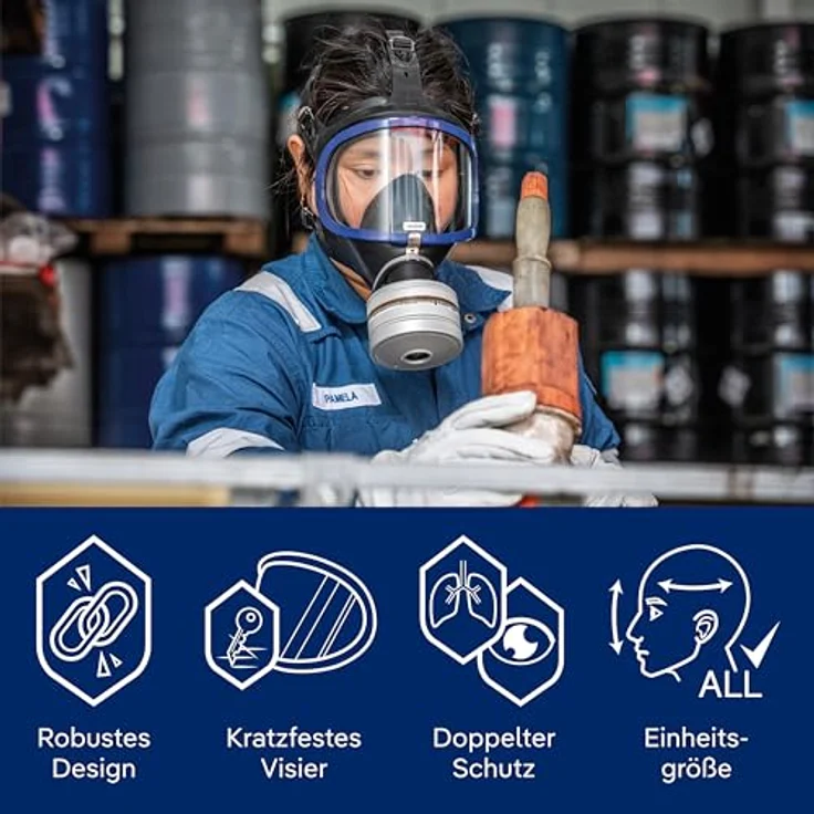 Dräger X-plore 6300 Quality full-face respirator mask with standard thread Rd40 connection for personal and industrial applications – Bild 5