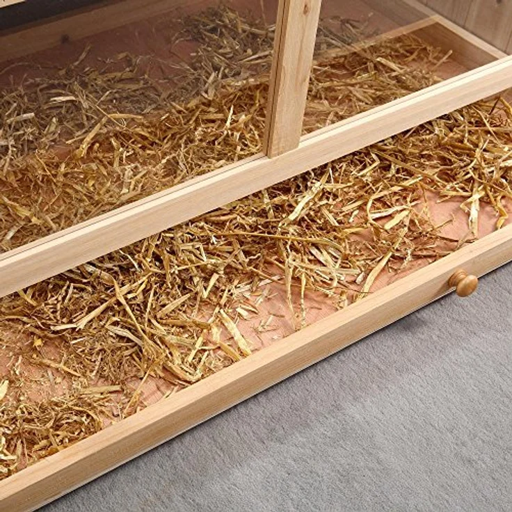 Melko Kleintierkäfig Nagervilla Hamsterkäfig Mäusekäfig aus Holz, 117 x 63 x 58 cm, inklusive 2 Rampen, 3 stöckig – Bild 3