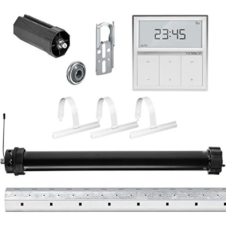 NOBILY Rolladen-Komplett-Set PR5 10/15-60, Mechanischer Funk Maxi-Rolladenmotor 10Nm mit Wandsender, für 60mm Achtkantwelle, Gesamtlänge bis 1,0 Meter – Bild 2