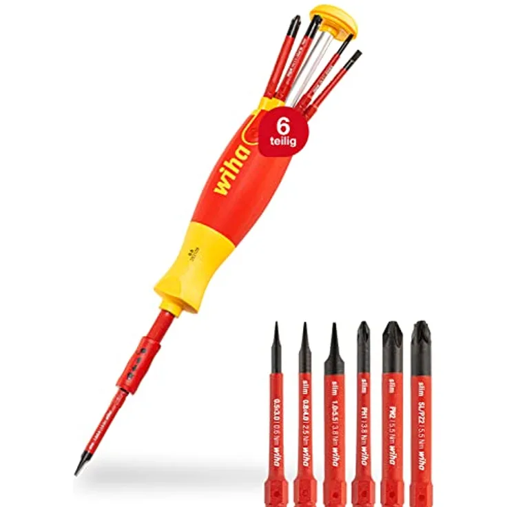 Wiha Magazin-Bithalter LiftUp electric mit 6 slimBits (2831-09021) - Schraubendreher für elektrische Anwendung