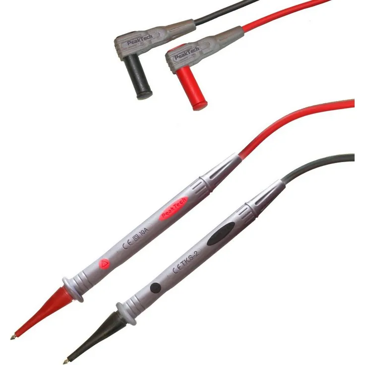 PeakTech Multimeter PeakTech TKS-2: Prüfleitungen ~ 2mm Prüfspitze / kurz ~ mit 4mm Stecke, (1 St)