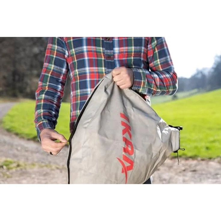 Ikra 3-in-1 Laubsauger + Laubbläser, Akku-Gerät mit 210 km/h Blasgeschwindigkeit, grau-rot, inkl. 45-Liter-Auffangbeutel und Schnellader – Bild 23