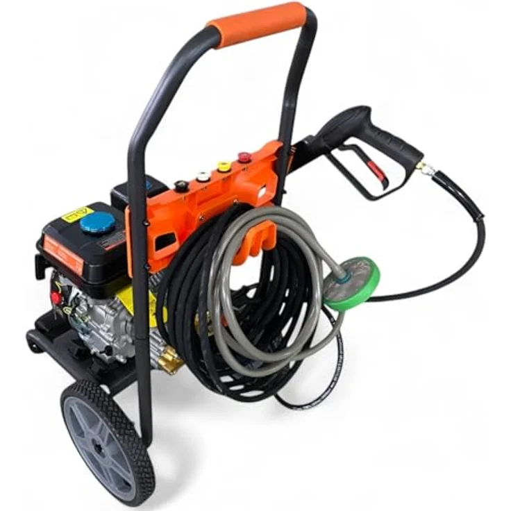 DeTec DAEWOO Benzin Hochdruckreiniger 207 bar, 7 PS mit Messing Pumpenkopf, 12 m Hochdruckschlauch, 4 Schnellwechseldüsen, ideal für Steinreinigung – Bild 5