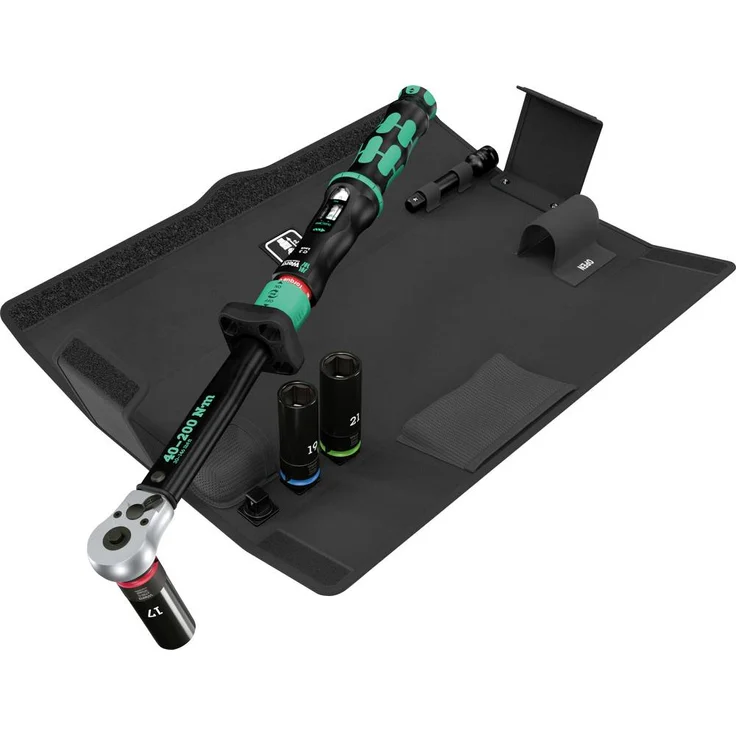Wera Click-Torque Lock C 3 Set 1, Drehmomentschlüssel für KFZ-Radwechsel mit Torque Lock-Funktion, inkl. 3 Steckschlüsseleinsätze und 125 mm Verlängerung – Bild 1