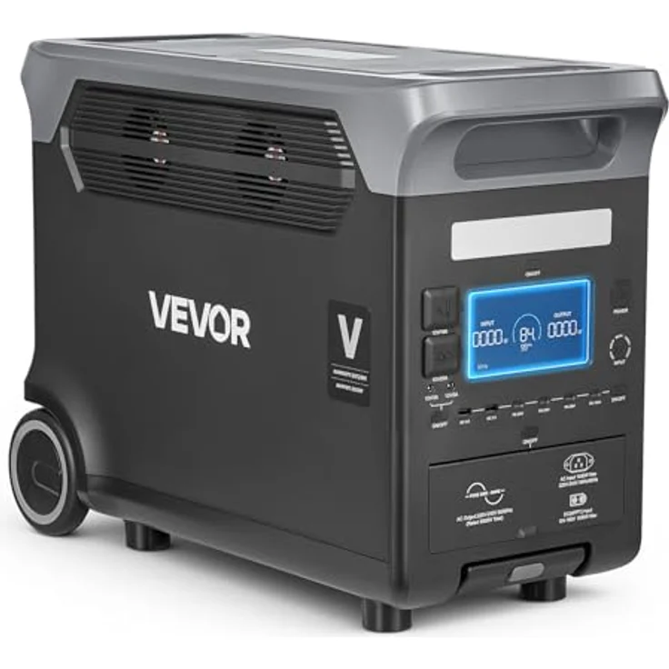 VEVOR Tragbare Powerstation LW3000, 3000W Solargenerator mit 3072Wh LiFePO4 Akku und 13 Ausgangsanschlüssen für Notfälle, Camping und Wohnmobilreisen – Bild 1