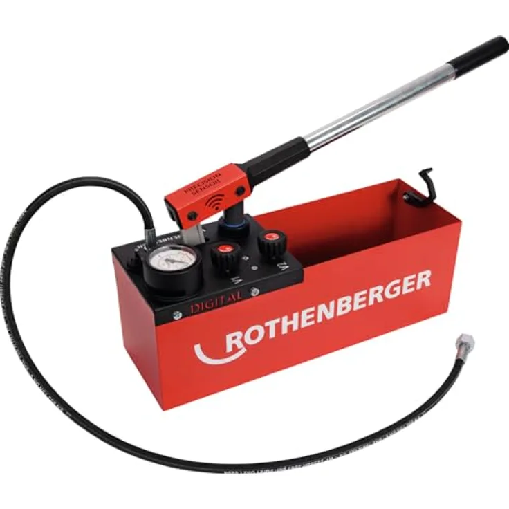 ROTHENBERGER RP 50 Digital Wasserdruckprüfpumpe, präzise Messungen bis 30 Bar, automatisches Prüfprotokoll, 0°-50° C Temperaturbereich