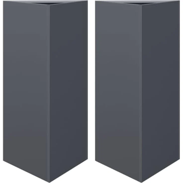 vidaXL Pflanzkübel 2 STK. Anthrazit Dreieckig 40x34,5x70 cm Stahl mit unkraut- und schädlingsschutz – Bild 1
