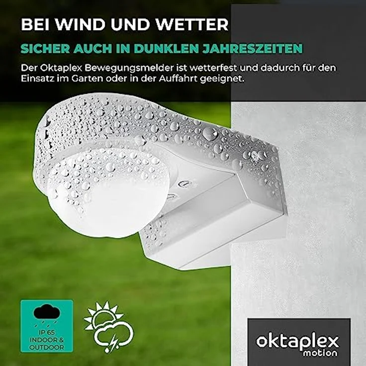 Oktaplex Don Bewegungsmelder Außen 230V IP65 Einstellbarer 240° PIR-Sensor 10m Reichweite Weiss LED geeignet inkl. Eckhalterung – Bild 4