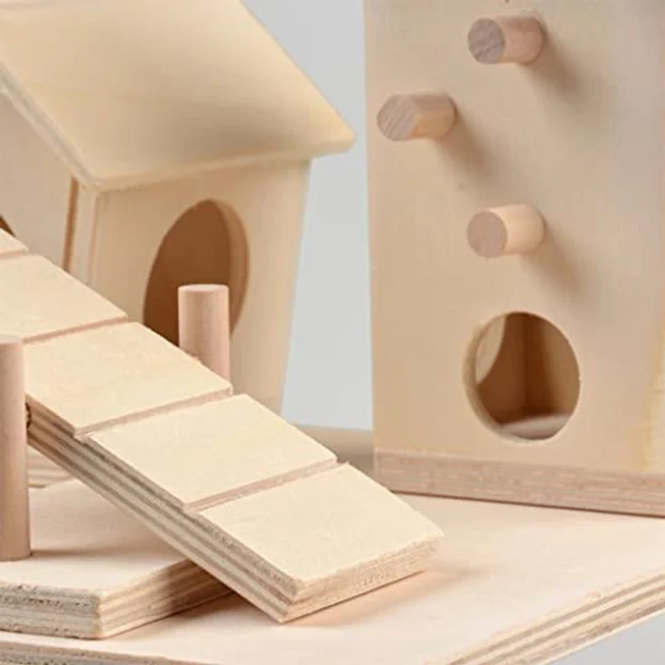 DUVO+ Nagerhaus Holzspielplatz für Kleintiere, 23 x 20 x 22 cm, braun – Bild 2