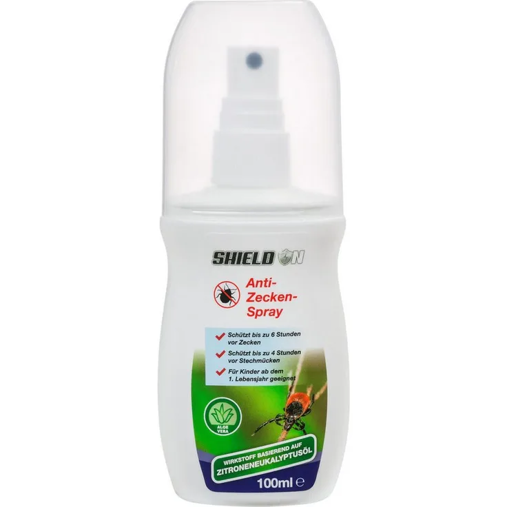 Shield On Insektenspray Anti-Zecken-Spray, 100 ml, schützt bis zu 6 Stunden vor Zeckenbissen, für Erwachsene und Kinder ab 1 Jahr
