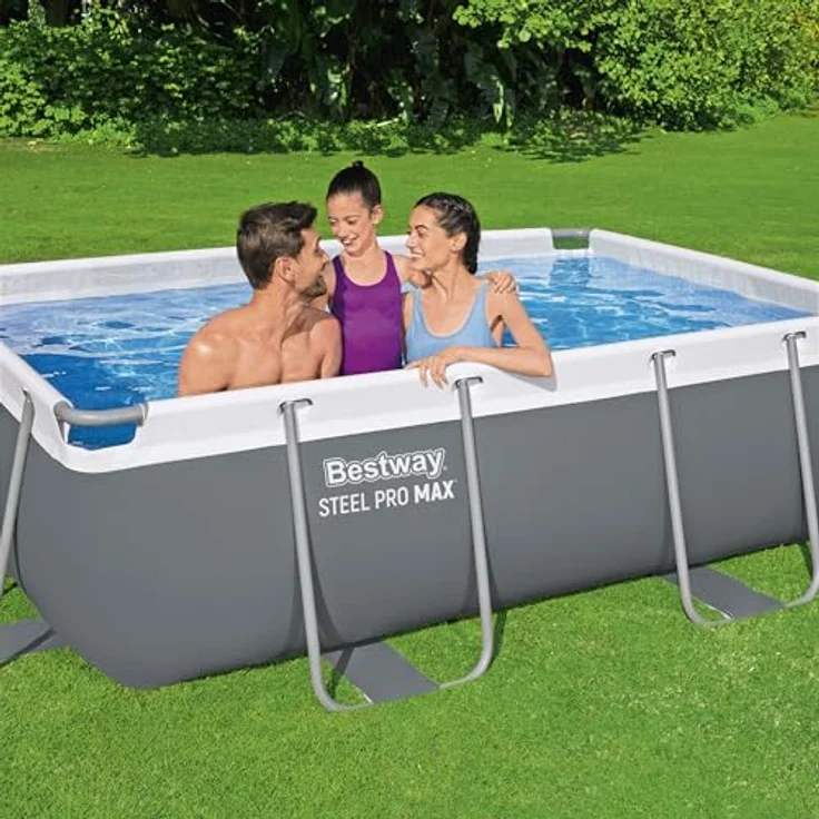 Bestway Steel Pro Max, rechteckiger abnehmbarer Pool 282 x 196 x 84 cm mit Kartuschenfilter 1.249 l/h – Bild 3