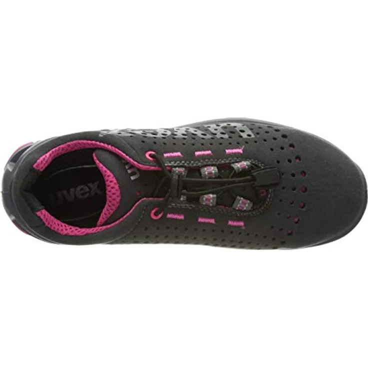 Uvex ladies Sicherheits-Halbschuh Gel, Gr. 42, ESD S1, metallfreie Zehenschutzkappe, grau/pink, atmungsaktiv mit Klettverschluss – Bild 5
