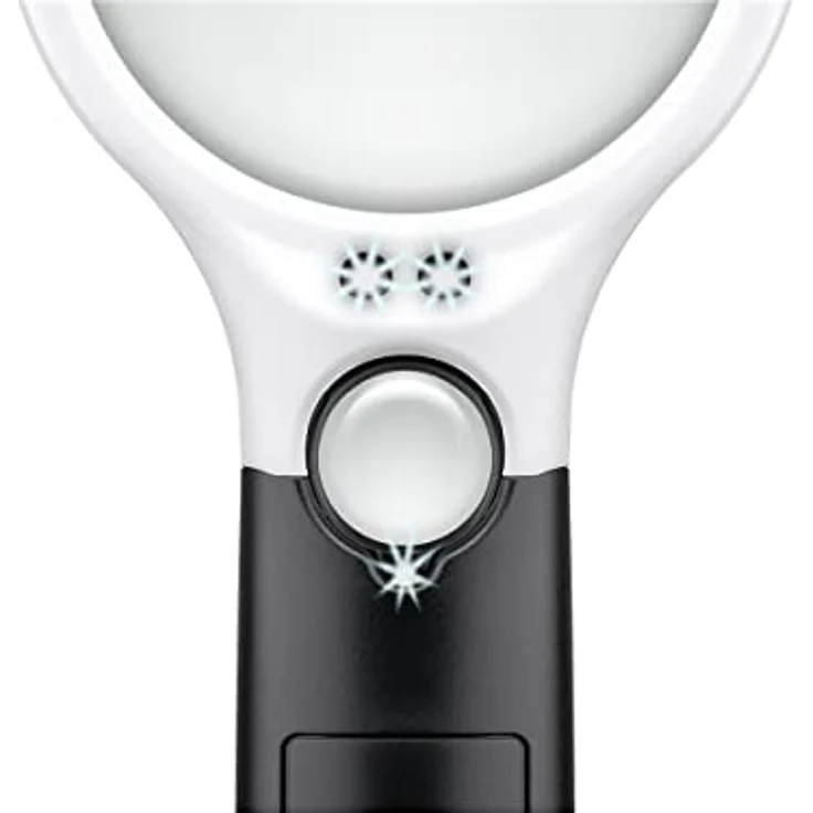 Goobay 41255 Beleuchtete Leselupe - Leichte Handleselupe mit LED Licht - Hohe Klarheit - Verzerrungsfreie Lupe mit 2x und 12x Vergrößerung - Vergrößerungsglas – Bild 5