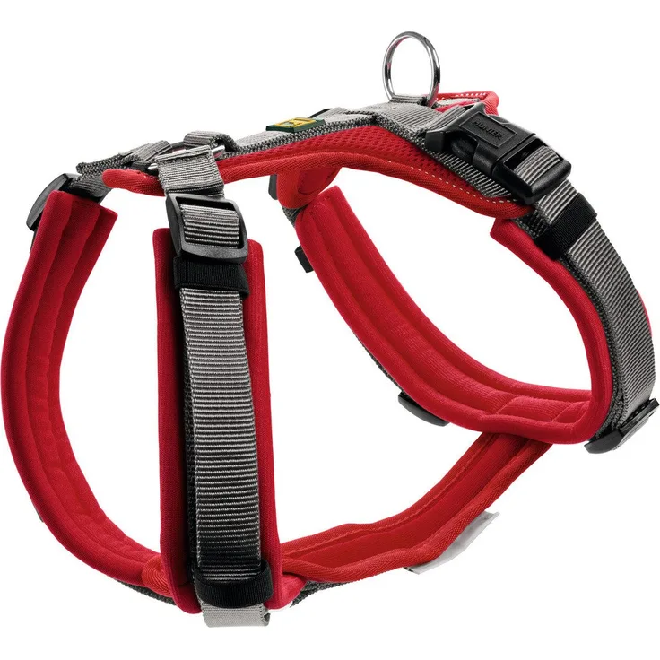 Hunter Tierbedarf Hunde-Geschirr Geschirr Maldon Up rot/grau, mit 3M Scotchlite Reflective Material