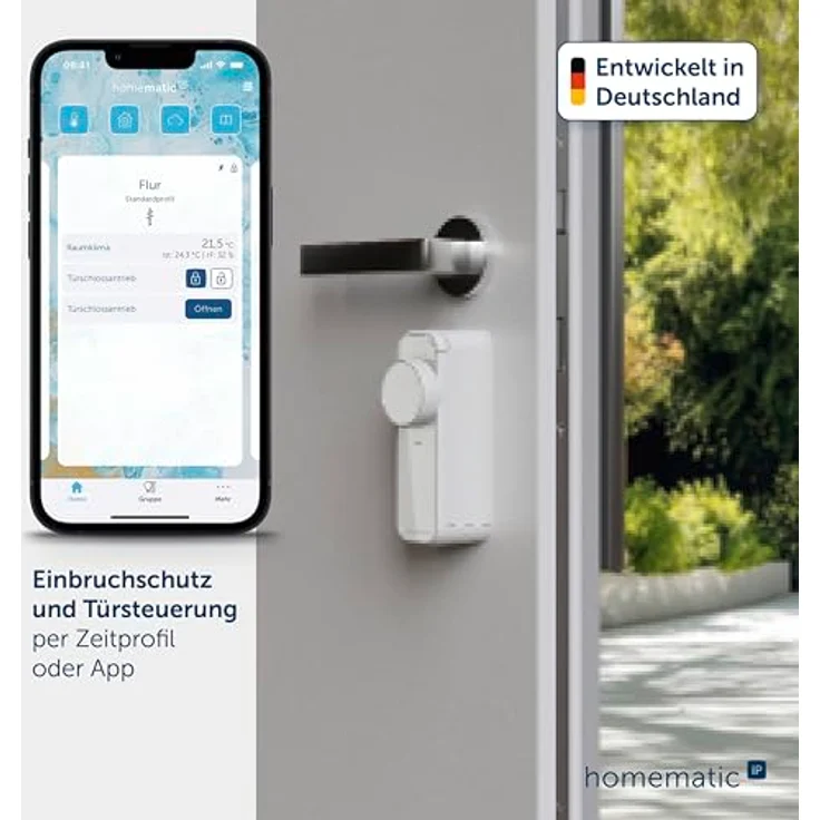 Homematic IP Türschlossantrieb – pro, weiß, Smart Lock mit permanenter Türüberwachung, einfache Nachrüstung, steuerbar per App, Alexa & Google Home, 161671A0 – Bild 2
